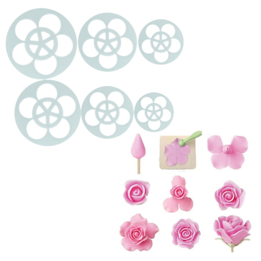 Fondant Cake/Chocolate Decorating  Tools - Rose Flower (6pcs)