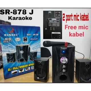 PAKET SPK Rinrei Multimedia 2IN1 Bluetooth SR 878S / 878B / 878J FREE MIC KARAKE