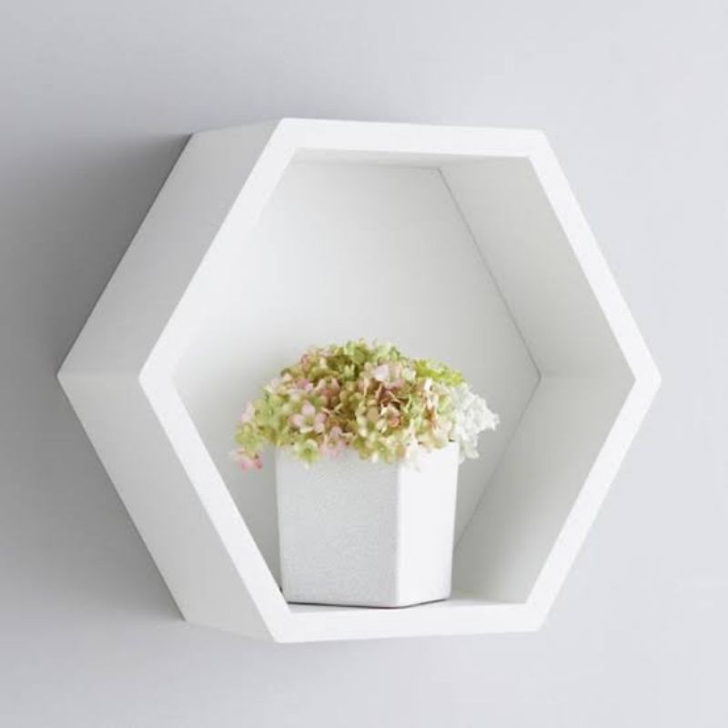 Rak dinding hexagonal diameter 25 cm