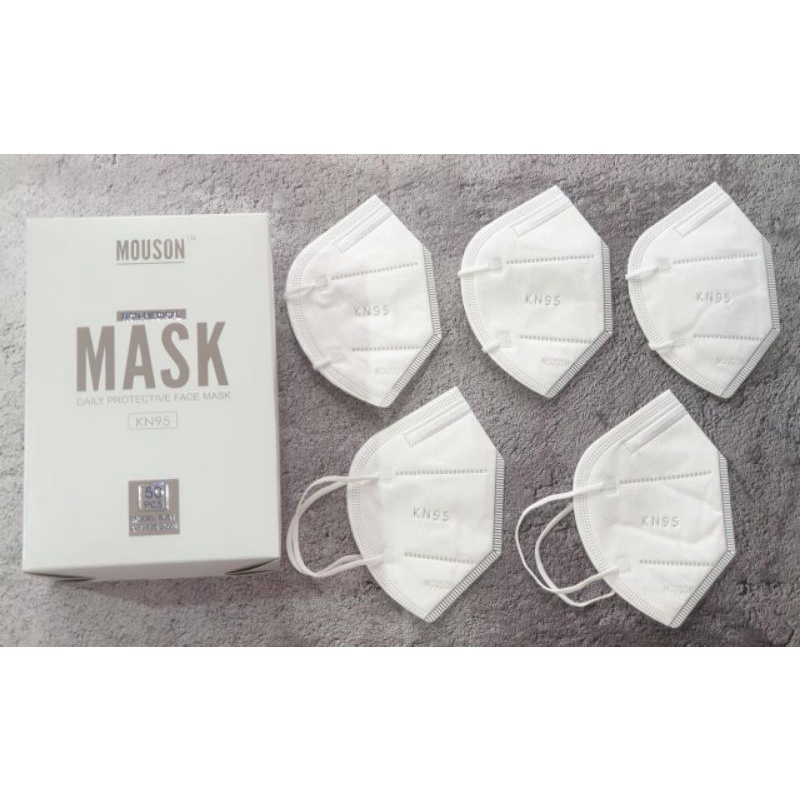 Ready stok masker kn95 premium. masker kn 95 mouson premium isi 50 lbr