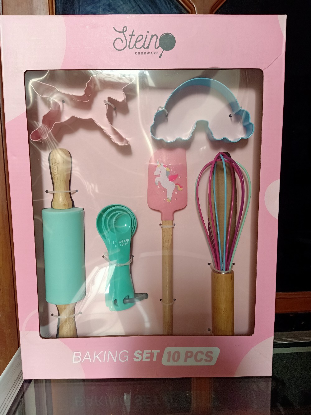 Steincookware Little Chef Baking Set<br />by Flint Stein Cookware Unicorn Tools Rollingpin Spatula Sutil