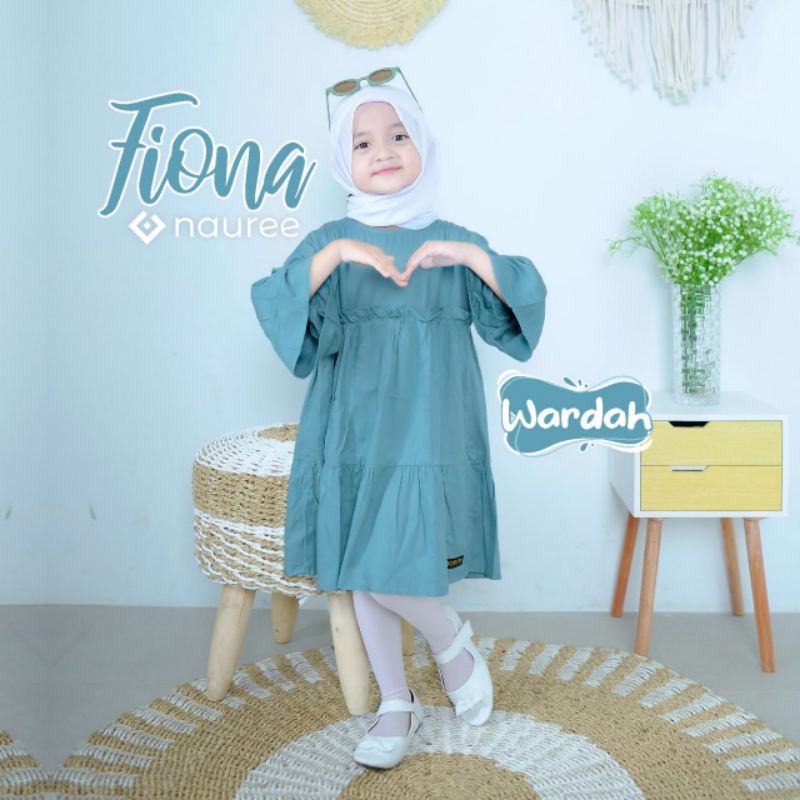 Nauree - Fiona Dress Anak Perempuan Bahan Rayon Twill Warna Wardah Ukuran S M Tidak Menerawang Tekstur Licin Halus Lembut Untuk Umur 1 2 3 4 5 6 Tahun Lengan Panjang Soft Premium Lembut Adem Dingin Nyaman