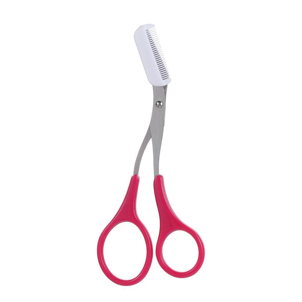 2 / 4 / 6pcs Gunting Pemangkas Alis Portable Dengan Sisir