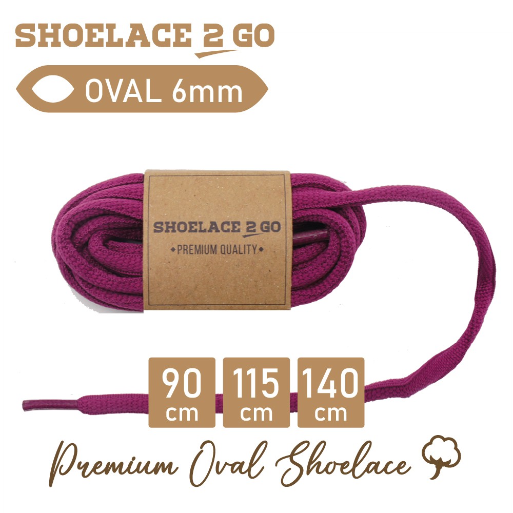 SHOELACE 2 GO PREMIUM TALI SEPATU LONJONG OVAL - SO6 - L1 - PURPLE - 6MM