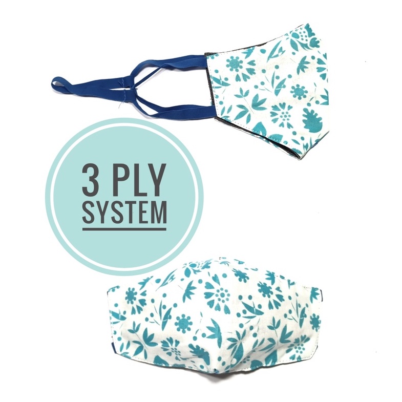 MASKER DEWASA MOTIF FLOWER MODEL DUCKBILL KAIN WAJAH PEREMPUAN LAKI LAKI COWOK BAHAN POLOS HIJAB KER