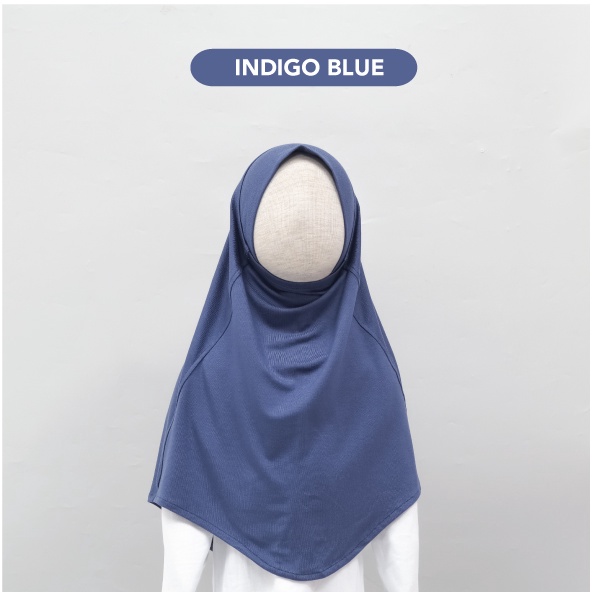 Mooi Hijab Instant Anak Jilbab Anak Perempuan-INDIGO BLUE