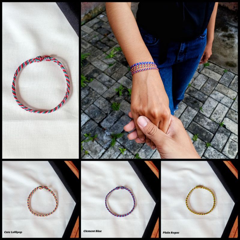 ONE SHOOT Rainbow Split Bracelet / Gelang Warna Warni / Gelang Tali Murah / Gelang Khas Bali / Gelang Anak / Gelang Tali / Gelang Simple / Gelang Etnik / Gelang Kaki