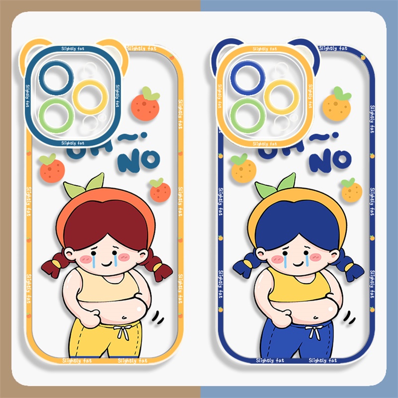 Soft Case Silikon Transparan Motif Fat Girl Untuk iPhone 13 12 11 Pro Max X Xr Xs Max SE 2020 8 7 6 6s Plus
