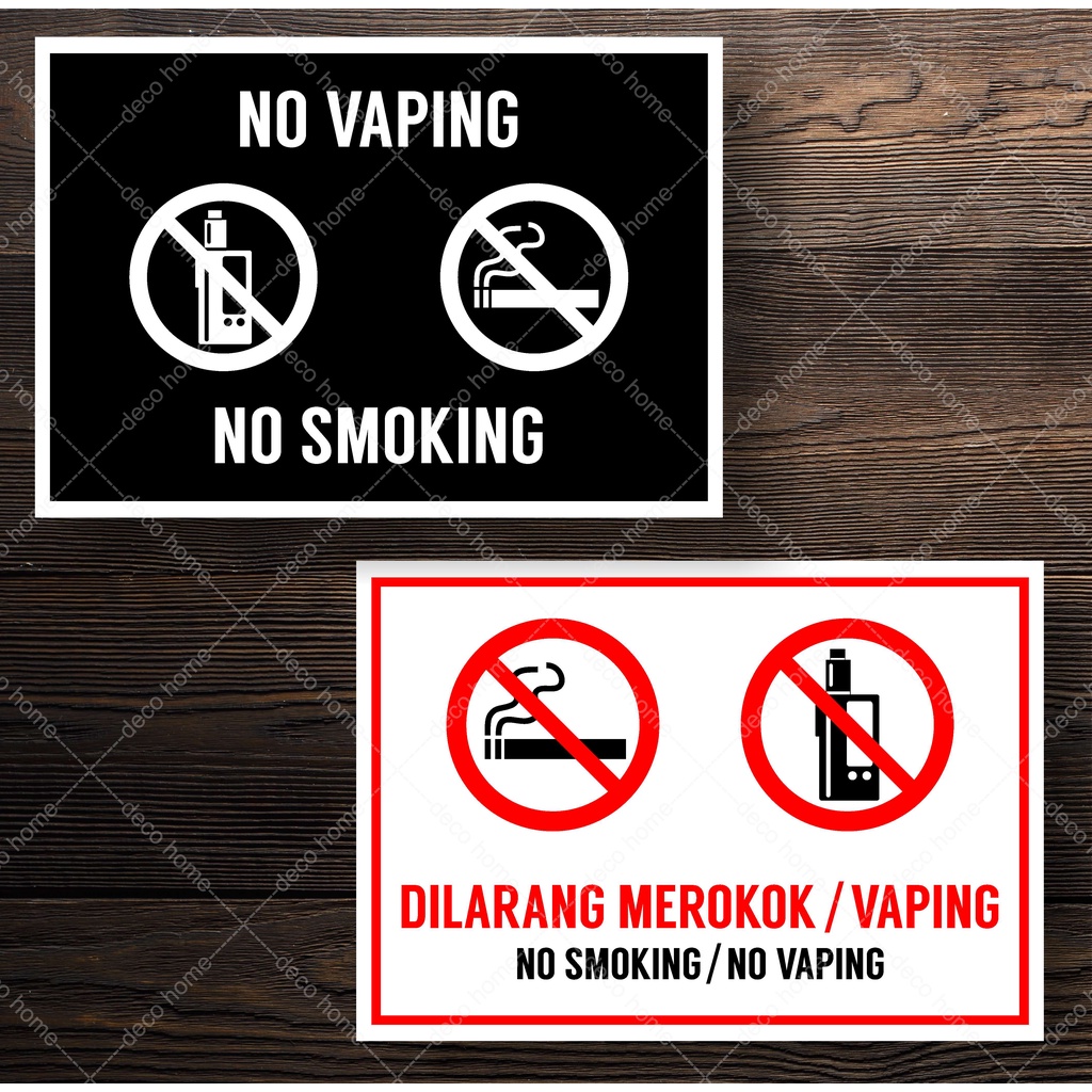 

Sticker Himbauan Waterproof No Vaping No Smoking