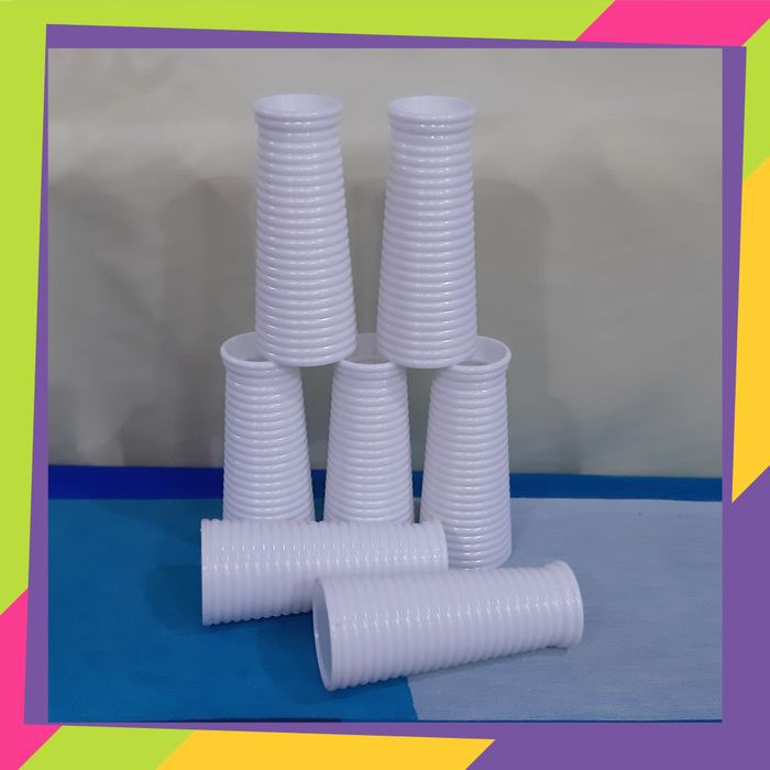 Unik POT BUNGA PUTIH MELAMIN ULIR/ VAS BUNGA PUTIH MELAMIN ULIR Diskon