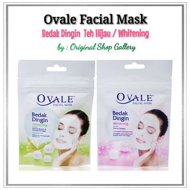 Ovale Facial Mask Masker Tradisional Bedak Dingin Teh Hijau dan Mutiara Kemasan Isi 30 Butir Mencera