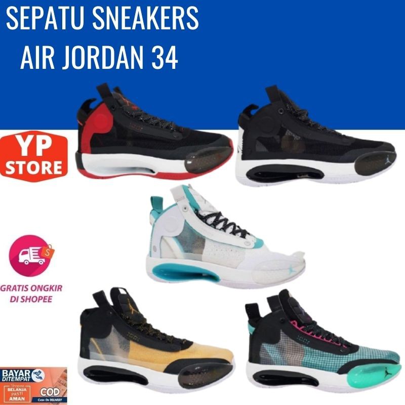 Sepatu Sneakers Pria Import Sepatu Basket Air Jordan 34 Sepatu Premium Original