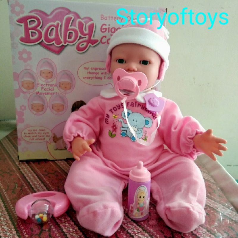 Mainan Boneka BIBI Baby Lucu Bersuara, Menangis, Wajah Bisa Berekspresi