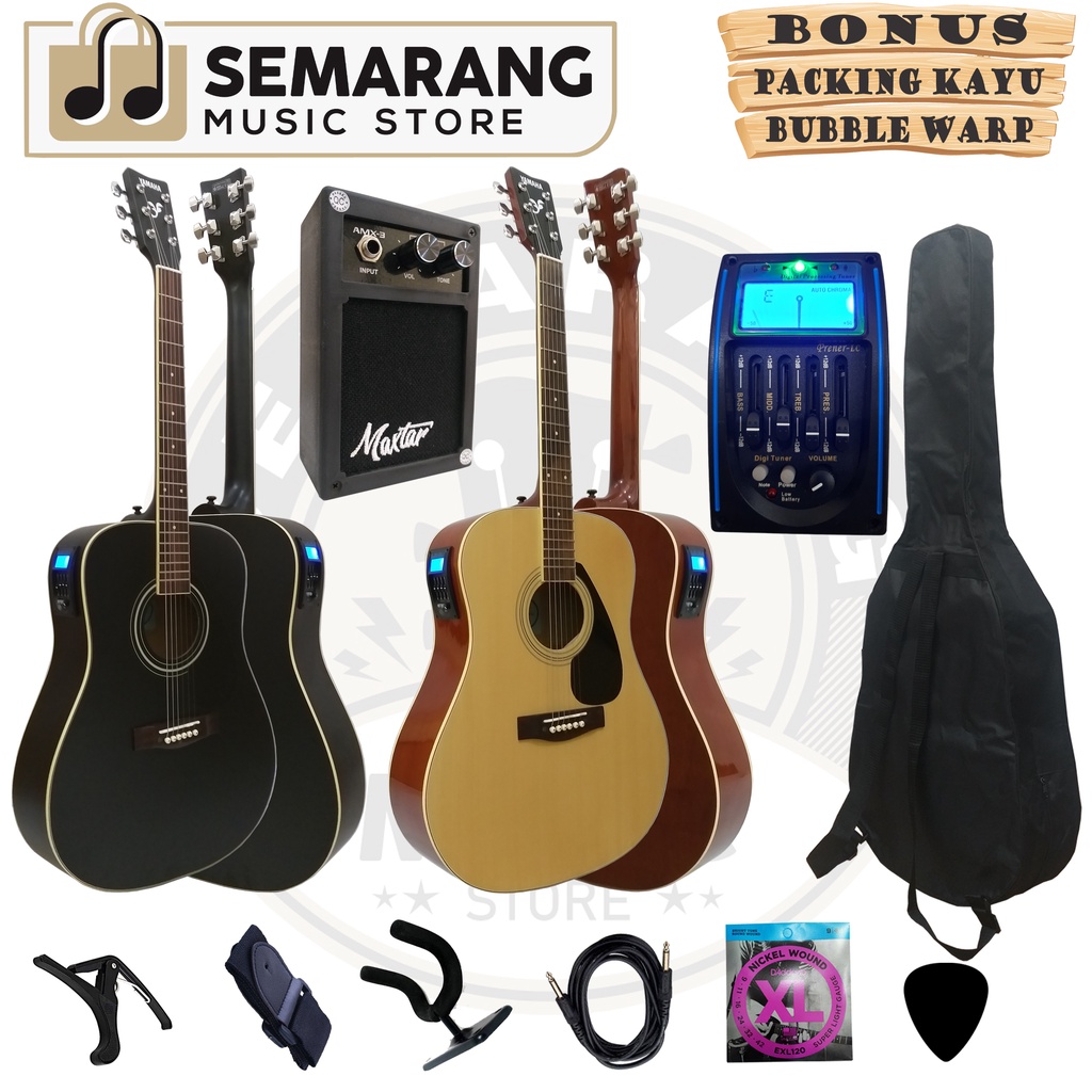 Gitar Akustik Elektrik F310 Equalizer Tuner LC Prener Custom Paket Super Komplit