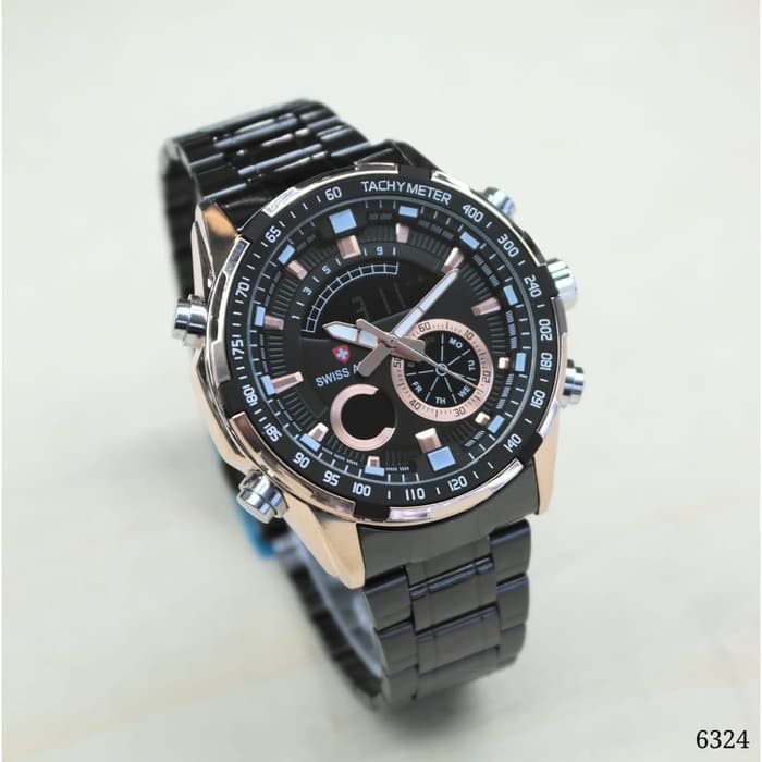 JAM TANGAN PRIA SA 6324 RANTAI DATE ANALOG DOUBLE TIME DIGITAL COWOK ADA 4 WARNA GRATIS ONGKIR