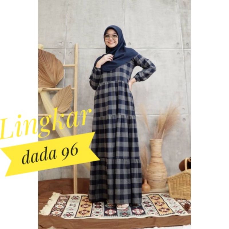 gamis kotak flanel greenism size s