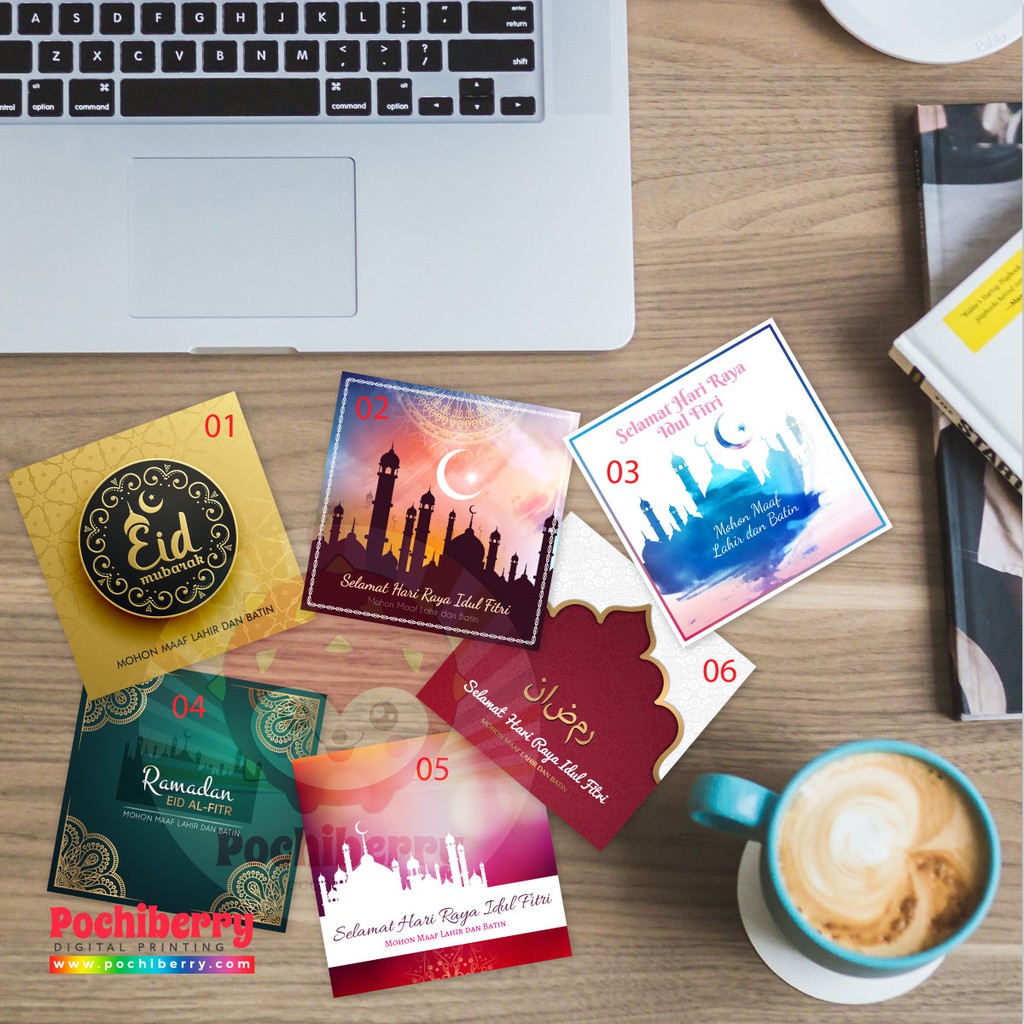 Kartu Ucapan Lebaran - Model Lipat (13x26cm)