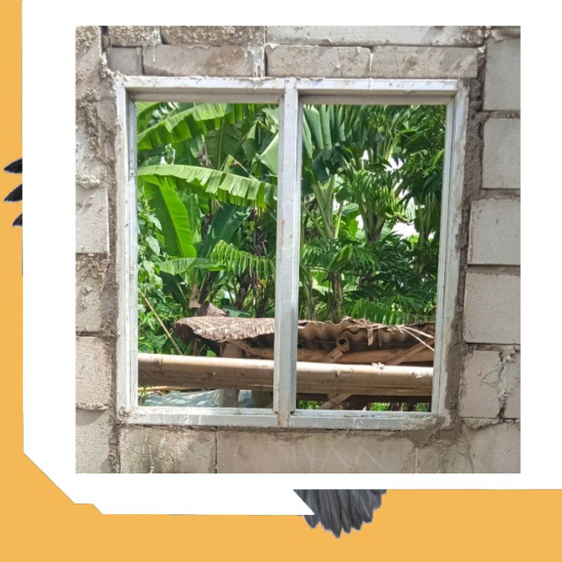 kusen jendela baja ringan 110x98cm minimalis