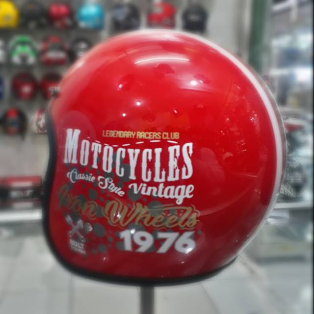 HELM BOGO ASCA #REDMETALIC , KACA CEMBUNG