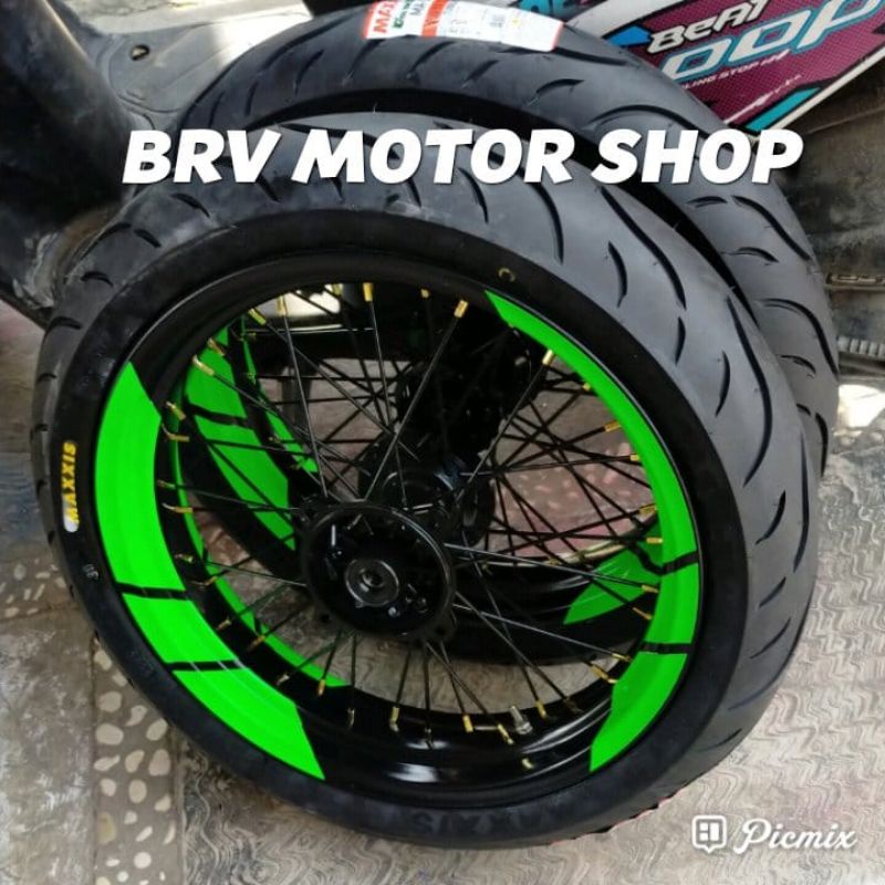 BanSet SuperMoto Klx150 D Tracker150 Velg 300-350-17 Dan 250-300+17 Tromol Ori Ban Tubles
