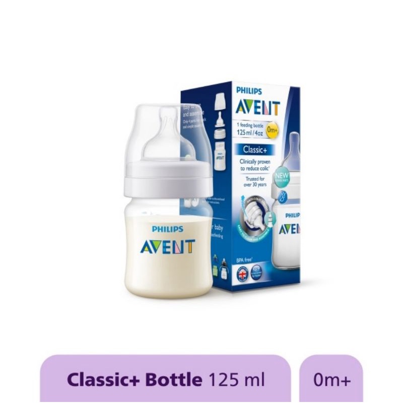 Philips Avent Bottle Classic+ PP 125ml (4oz) Single Pack With Box/Botol Susu Bayi Avent