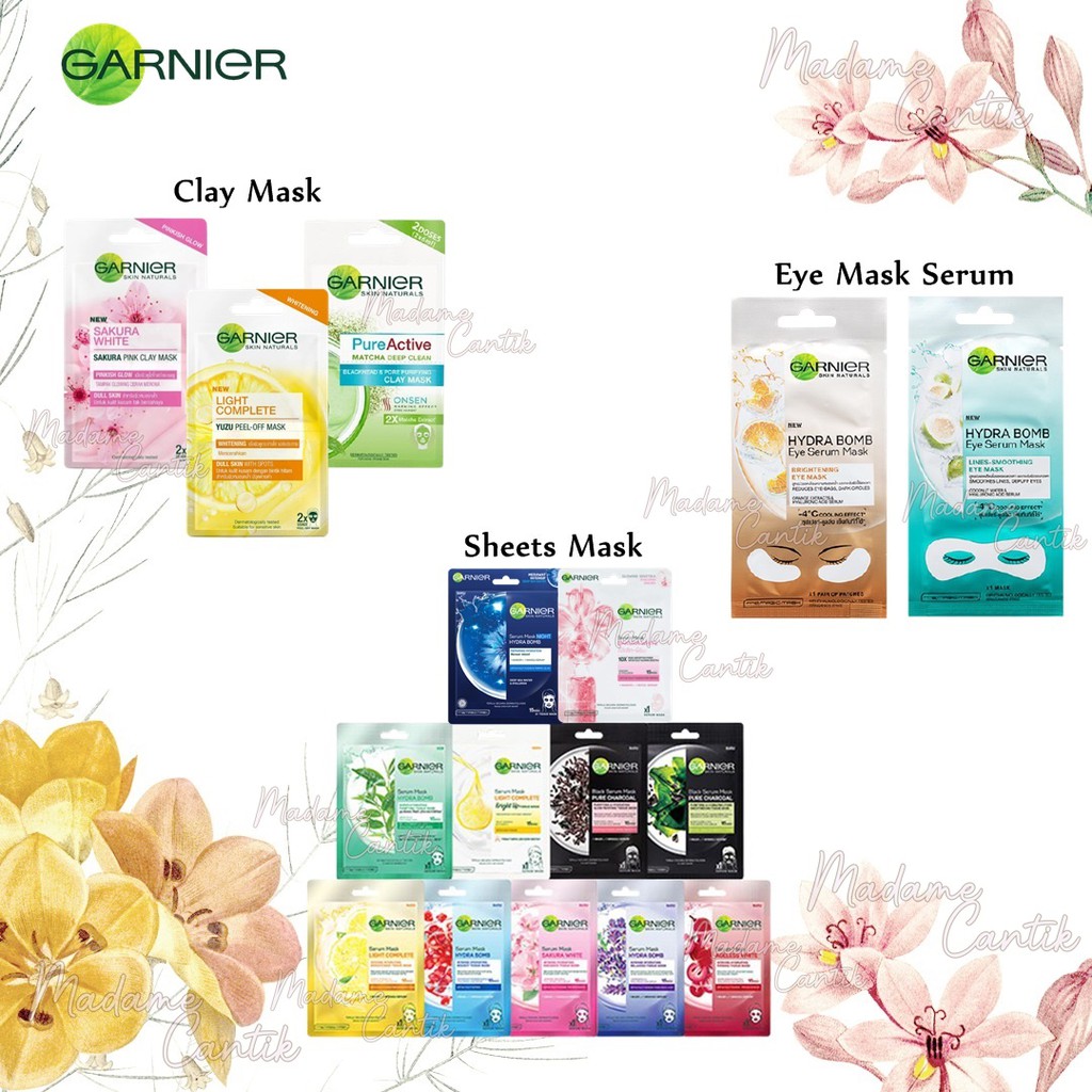 ✿ MADAME ✿ GARNIER SHEET MASK - MASKER TISSUE CLAY MASK MASKER MATA EYE MASK