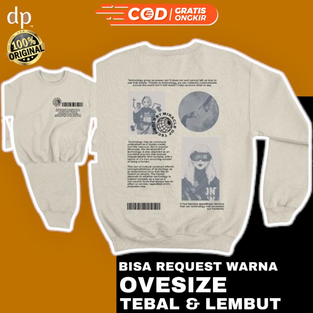 SWEATER BASIC DEPAN BELAKANG SABLON TECHONOLOGY SIZE M-XXL (PRIA&WANITA) kaos sweatshirt hoodie paka