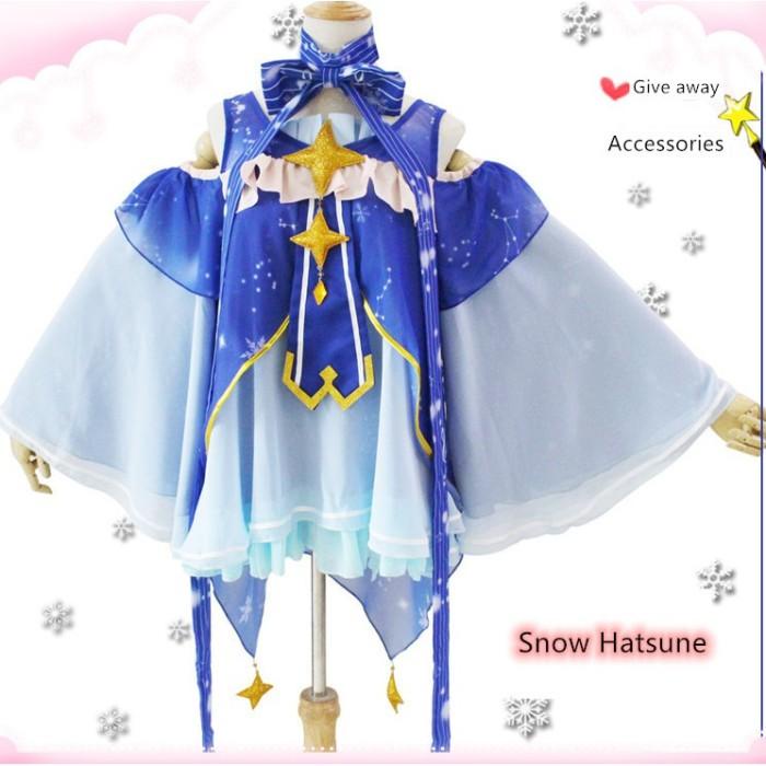 Kostum Costume Snow Miku Snow Hatsune Hatsune Miku Cosplay Star And Snow