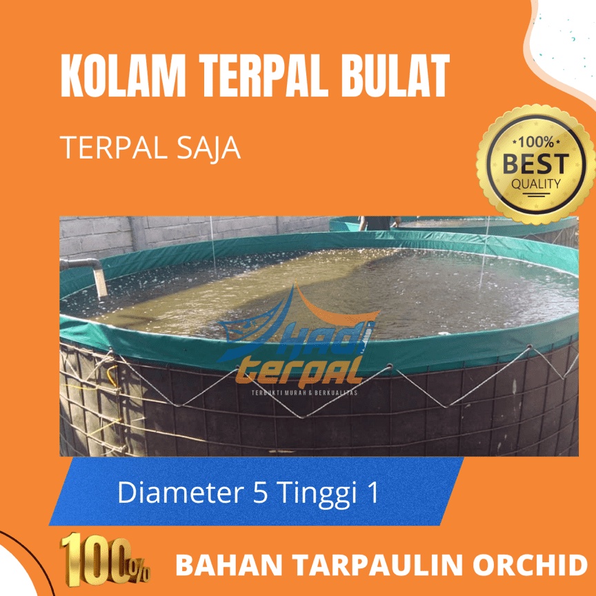 Diameter 5  tinggi 1 TERPAL SAJA ORCHID kolam terpal bulat untuk ikan