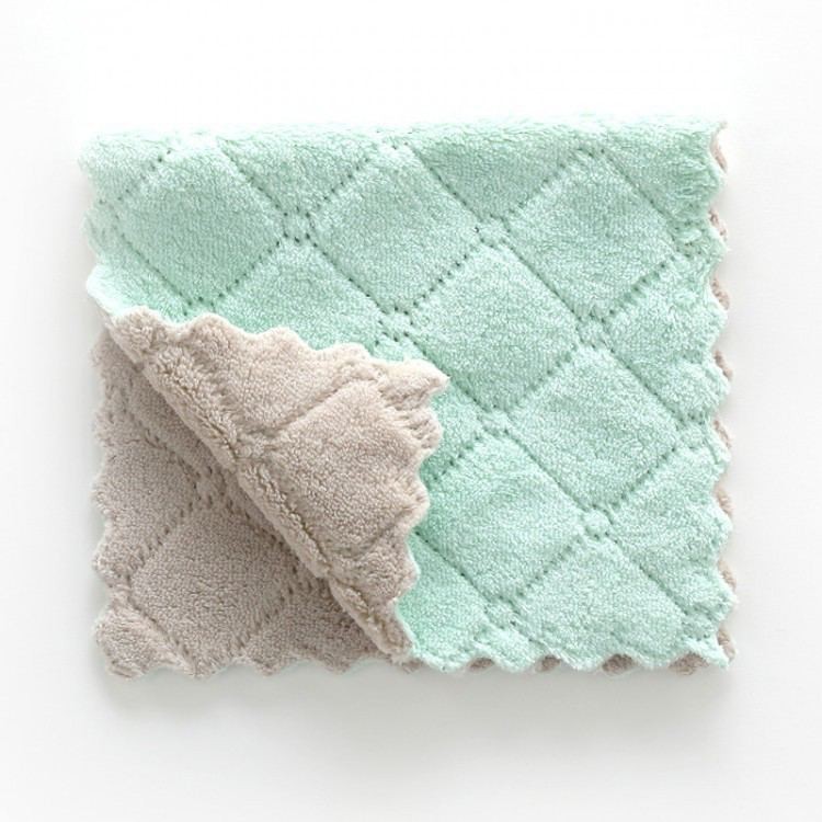 Kain Lap Dapur Anti Minyak Microfiber Lap Piring Multifungsi Serbaguna Edgeless