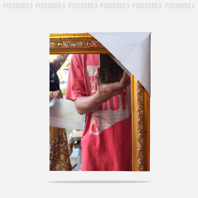 CERMIN DIDING / Kaca Miror / Cermin Gantung Rias / PIGURA CERMIN UK 30X50CM By Piguraska!-2