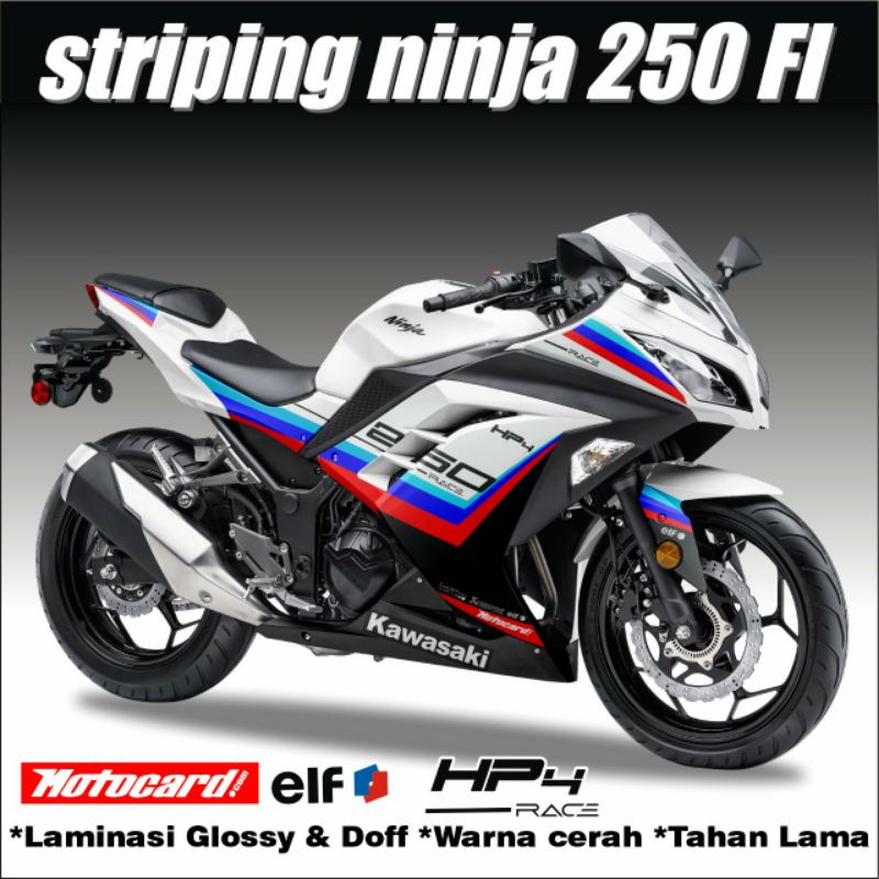 Striping Ninja 250 FI Custom stiker Motor Kawasaki Ninja Fi variasi Hp4