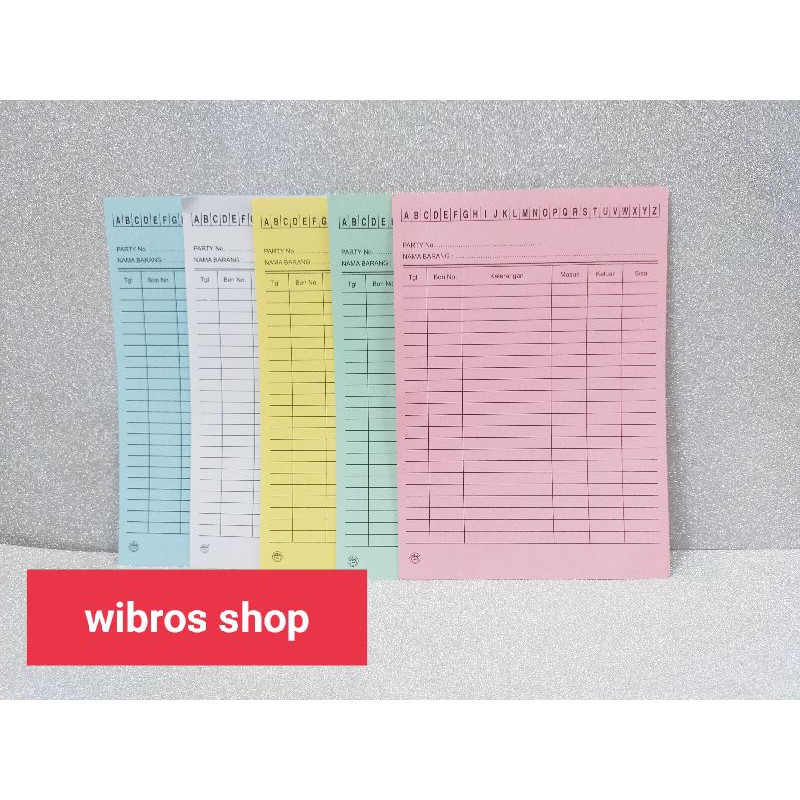 

Kartu Stok Barang - 100 lembar JunDW