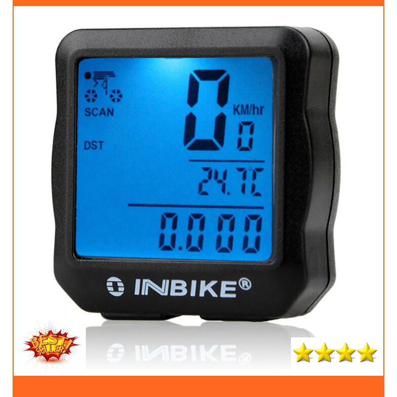 Inbike Speedometer Sepeda 14 Function LCD Display Bicycle