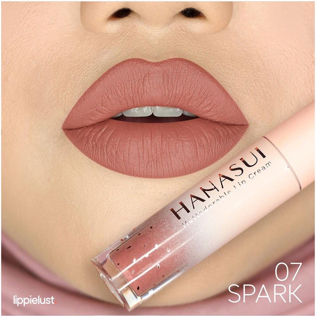 Hanasui Mattedorable Lip Cream | Matte Dorable LipCream Lipstick Cair Mate Hanasui | BOBA EDITION-07 Spark