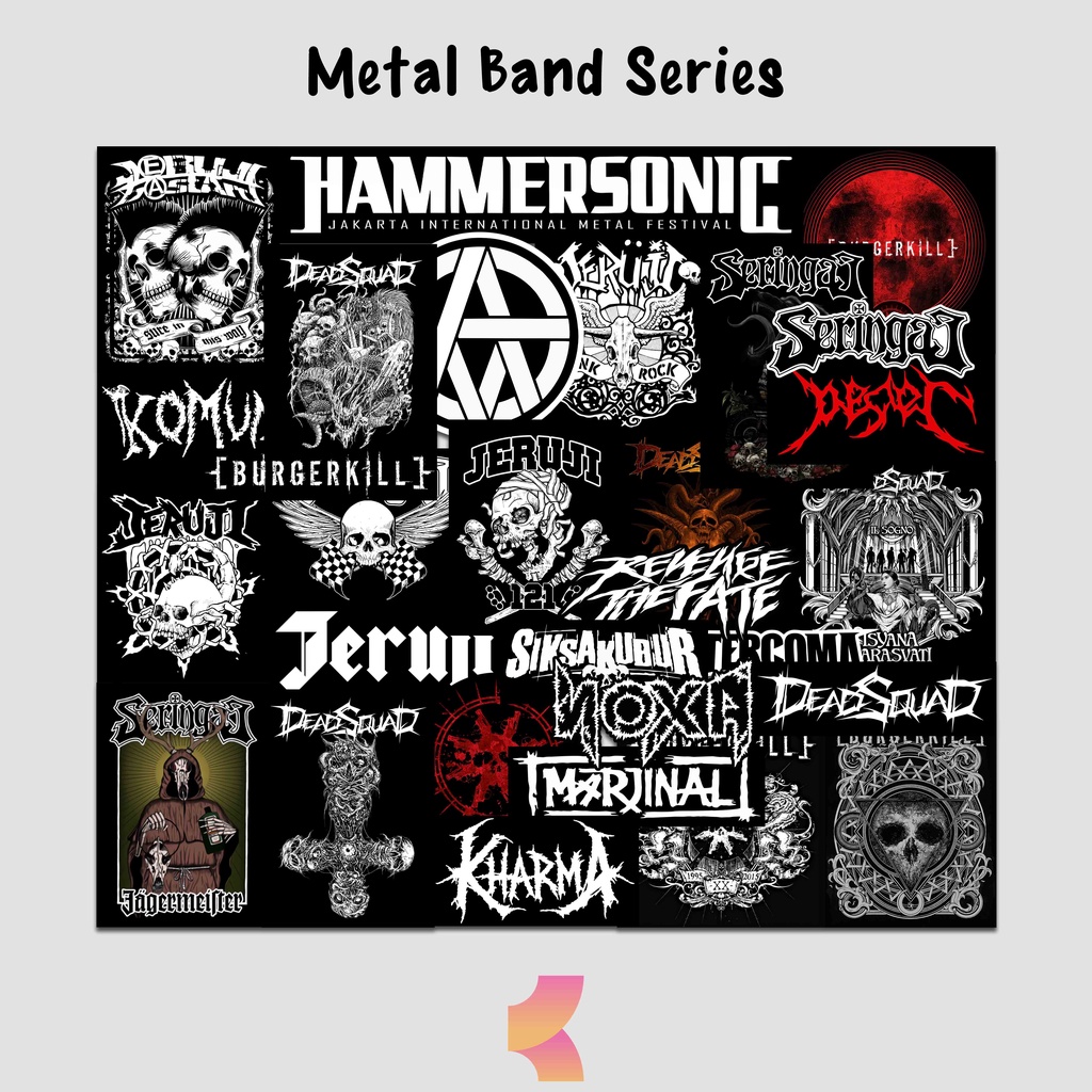 

Sticker Band Metal Burgerkill Seringai Deadsquad Stiker Hardcore Hammersonic Jeruji Marjinal 15pcs