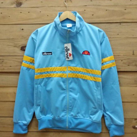 Jaket tracktop ellasse biru list kuning