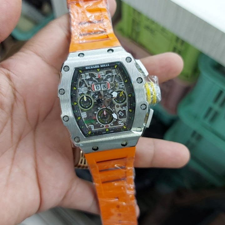 Flash Sale  RM 011 03 Swiss Clone 1:1 Best Edition Orange Garansi 1th