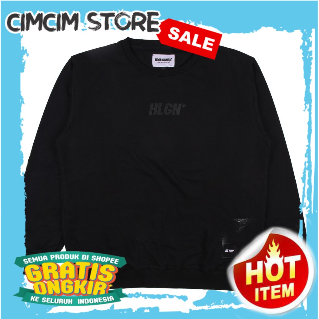 SWEATER TERBARU TERMURAH / HOOLIGANS Sweater Crewneck RAW HLGN 21.1 Black