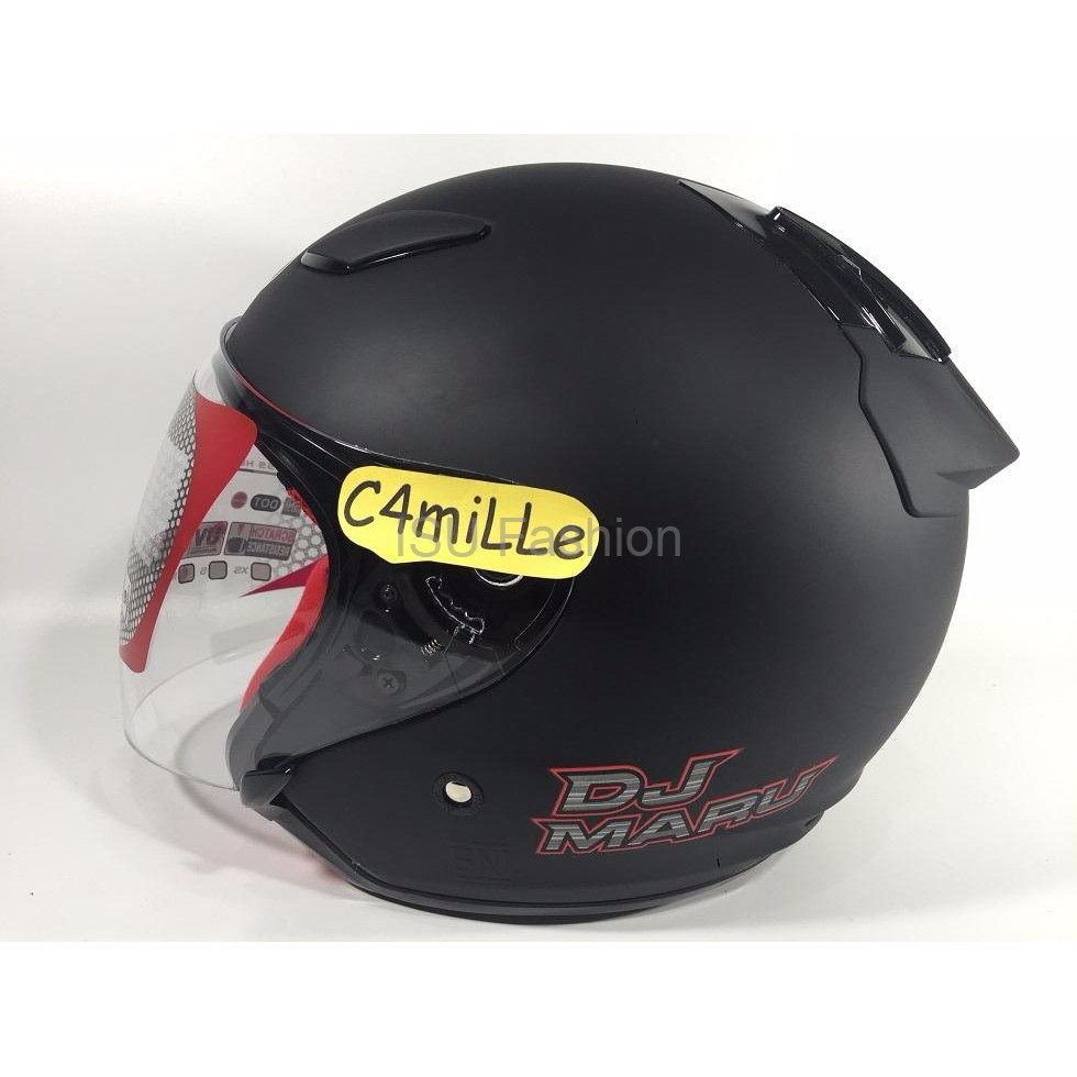 KYT DJ MARU BLACK DOFF Hitam dof