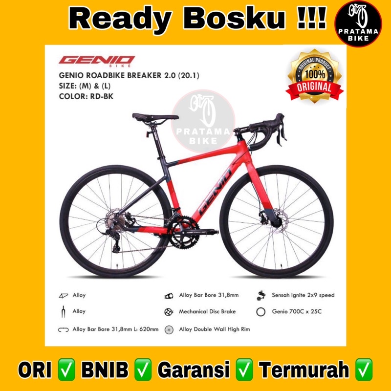 Sepeda Balap Roadbike Road Bike Genio Breaker 2.0 Alloy