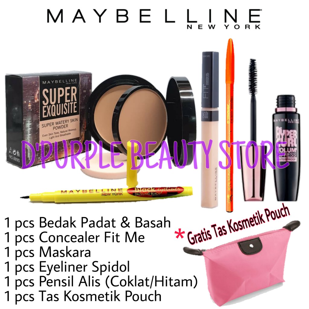 Paket Kosmetik Maybelline Lengkap 5 In 1 - Paket MakeUp Maybelline Lengkap 5 In 1