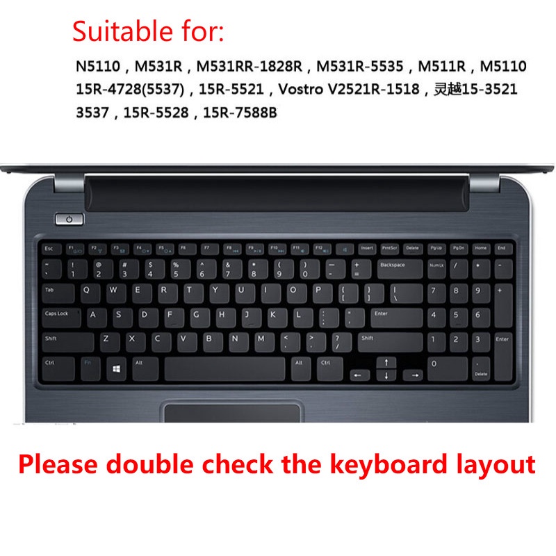 For 15.6 Inches Dell Inspiron 15R-5537 3521 3537 5528 Soft Ultra-thin Silicone Laptop Keyboard Cover Protector