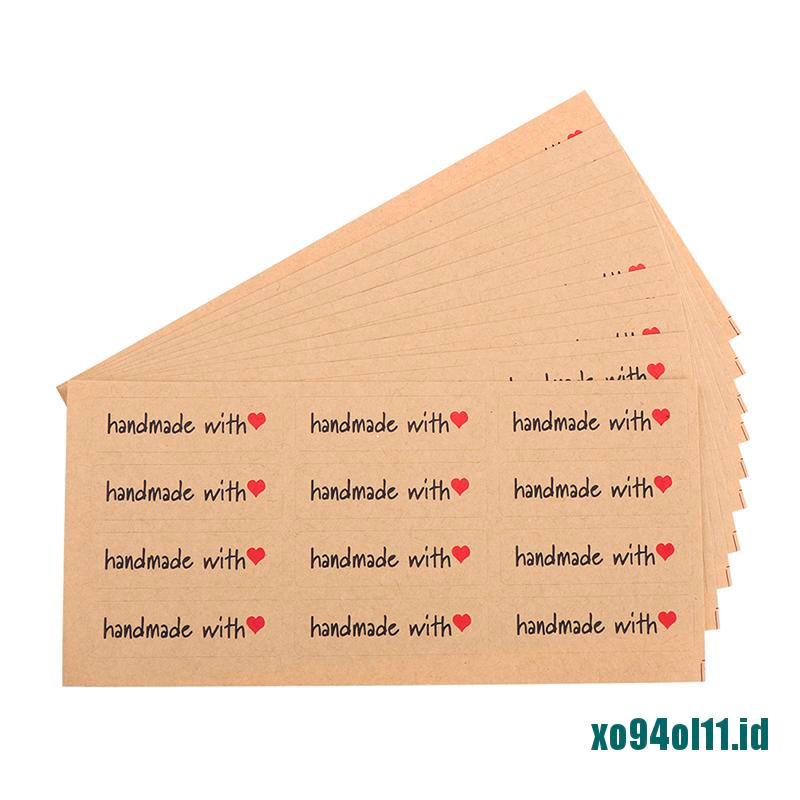 &lt;XO94&gt;120PCS DIY Kraft Sealing Stickers Paper Crafts Hand Made Label Packaging Sticker