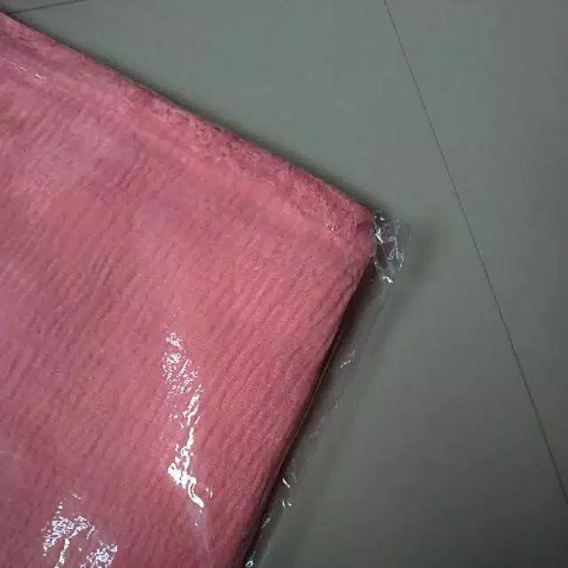 PASHMINA CRINKLE CRIMP COTTON SHAWL HIJAB PASMINA CRINKLE RAWIS NEGRO_WARNA1-Crinkle PINK SALEM