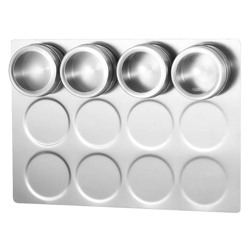 LMETJMA Magnetic Spice Jars Rack Stainless Steel Spice Jars Wall Plate Base Wall Mounted Base for