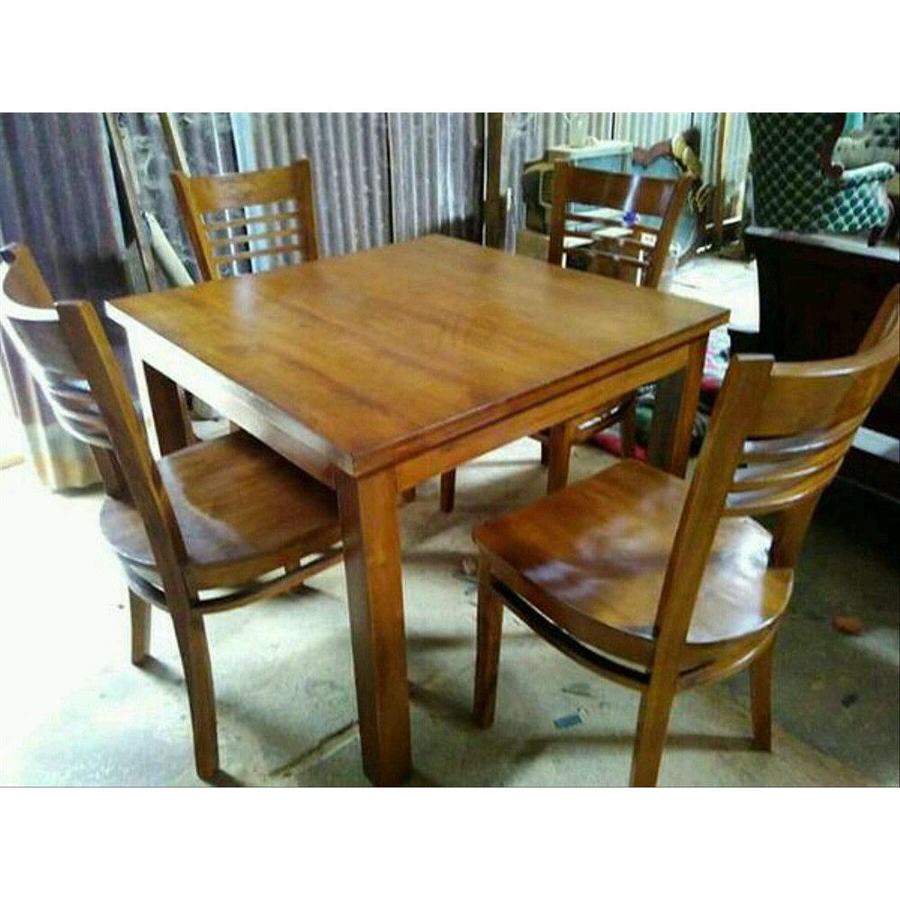 meja makan model minimalis jati