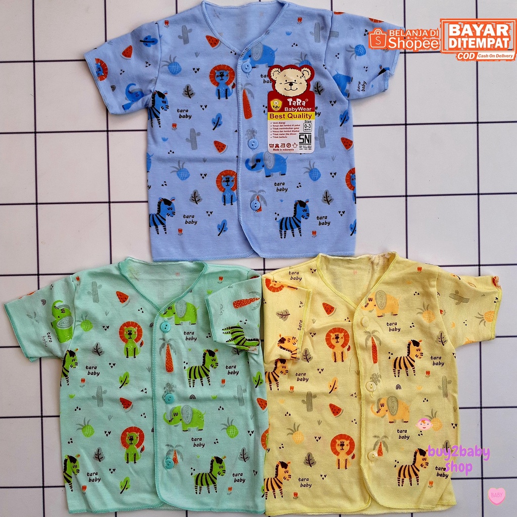 Baju bayi Piyama pendek Tara Cute Forest Series 0-3 Bulan 3 PCS