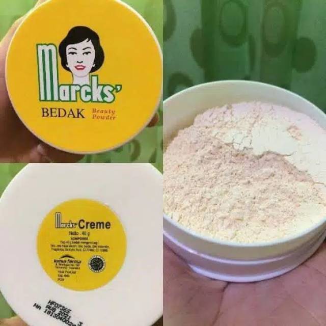 [40gr] Marcks Bedak Tabur | Beauty Powder | Face Powder Putih | Creme | Natural Beige | Rose | Invisible