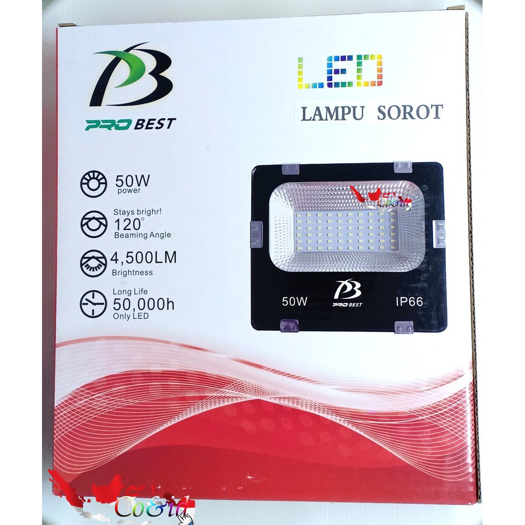 LAMPU LED SOROT 50w, 100w (Putih/Kuning) / FLOODLIGHT /LAMPU LAPANGAN/LAMPU TAMAN/ LAMPU OUTDOR